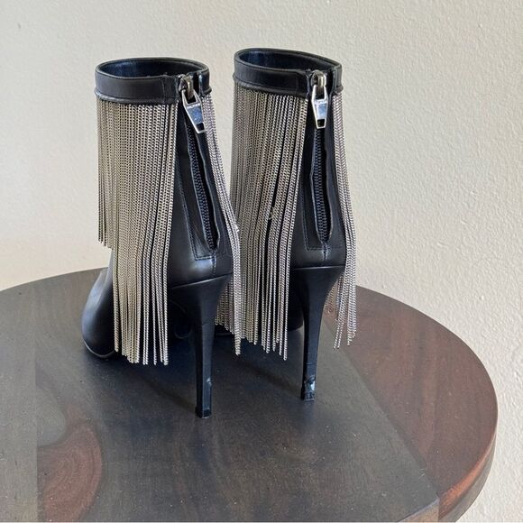 BALMAIN Mercy fringed leather ankle boots 37 - Picture 11 of 13